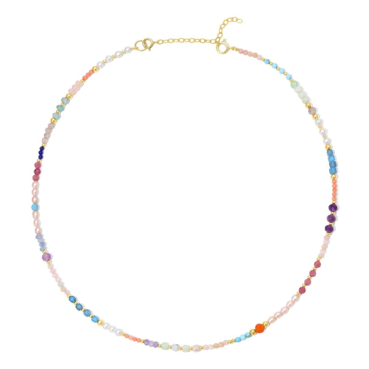 An Endless Summer Necklace - Capri on a white background. 