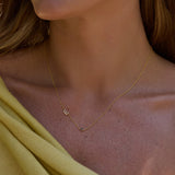 Monogram Necklace with Birthstone - Onyx