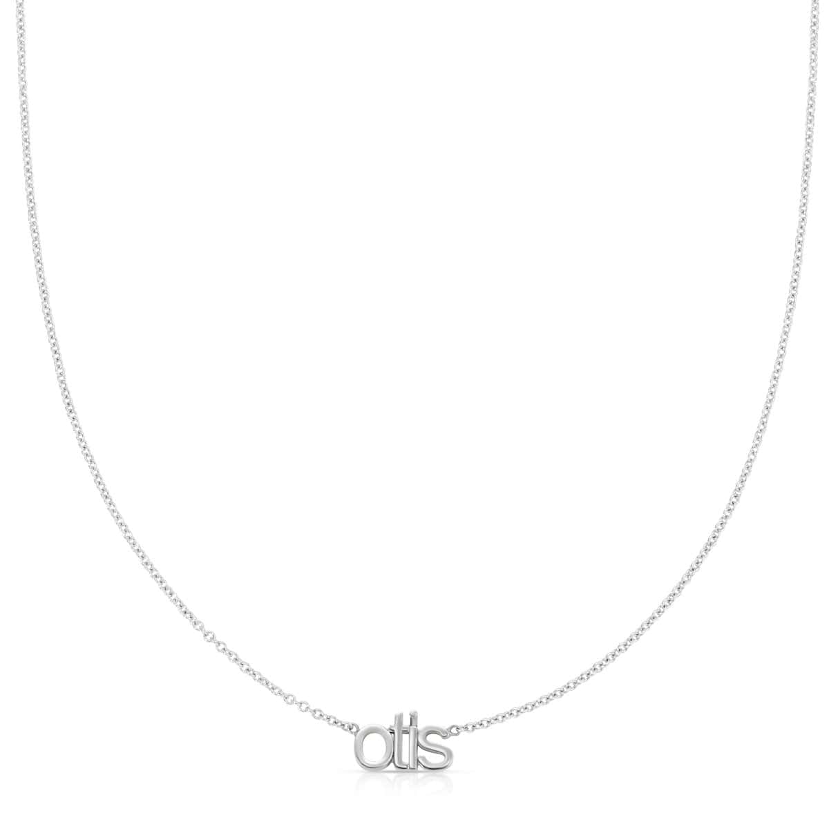 small letter nameplate 'otis' in white gold
