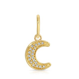 14K Diamond Crescent Moon Charm