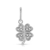 14k Good Luck Diamond Clover Pendant Charm