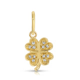 14k Good Luck Diamond Clover Pendant Charm