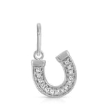 Pavé Diamond Horseshoe Pendant Charm