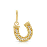 Pavé Diamond Horseshoe Pendant Charm