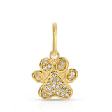 14K Diamond Paw Pendant Charm