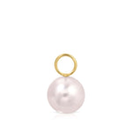 Maya Brenner Maxi Pearl Earring Charm — 9mm freshwater pearl on 14k gold bail, white background product shot.