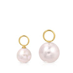 Pearl earrings with gold loops 