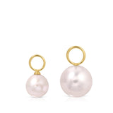 Pearl earrings with gold loops 