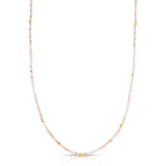 An Endless Summer Necklace - Pink Sands on a white background. 
