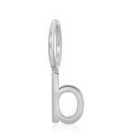 white gold letter 'b' charm on a white background