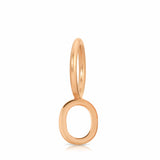 rose Gold letter 'o' pendant on a white background