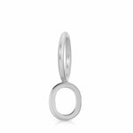 white gold 'o' pendant on a white background