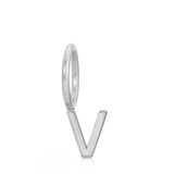 white gold 'v' pendant on a white background