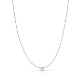 A Single Birthstone Layering Necklace - White Gold in Diamond on a white background.