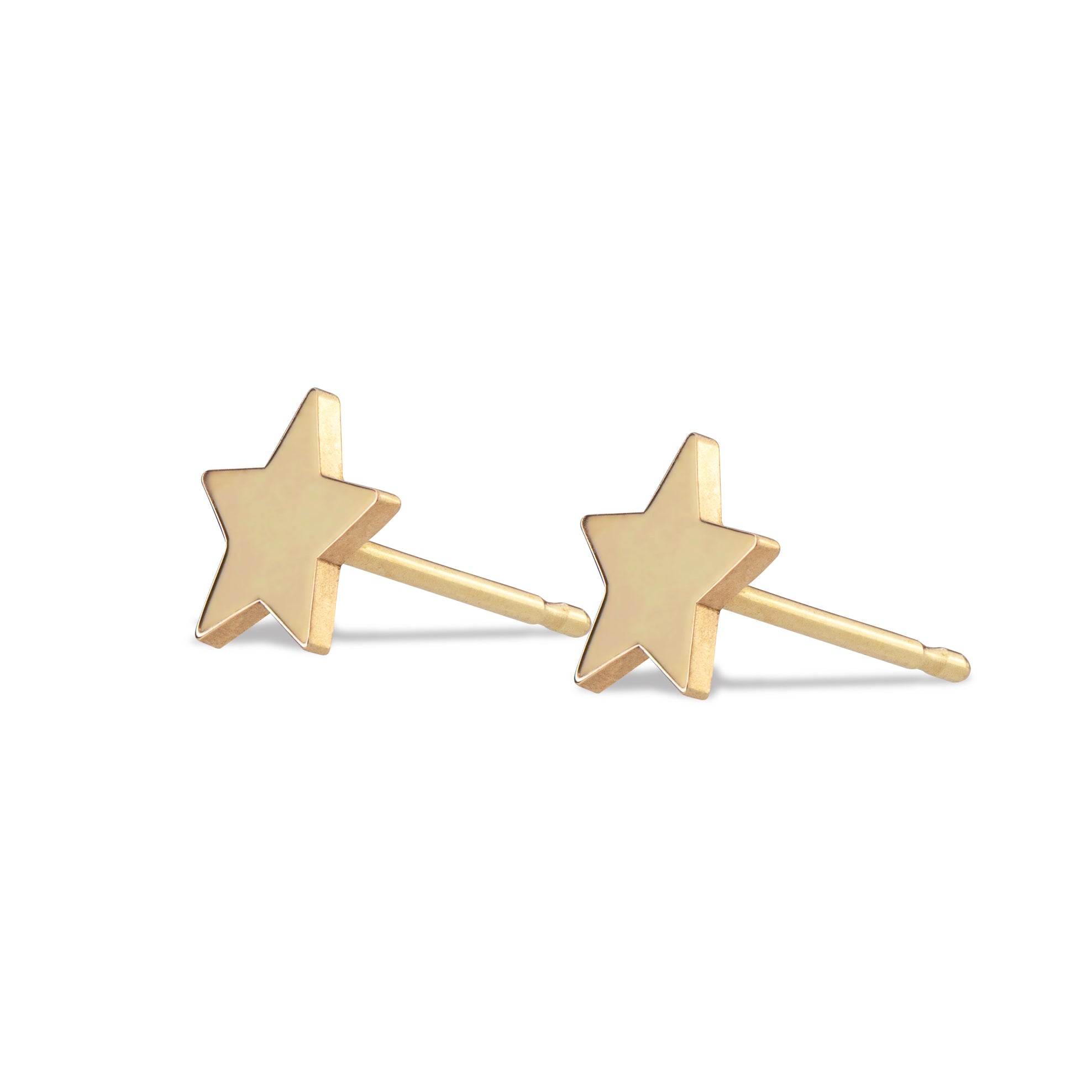 14K Gold Charm Stud - Star