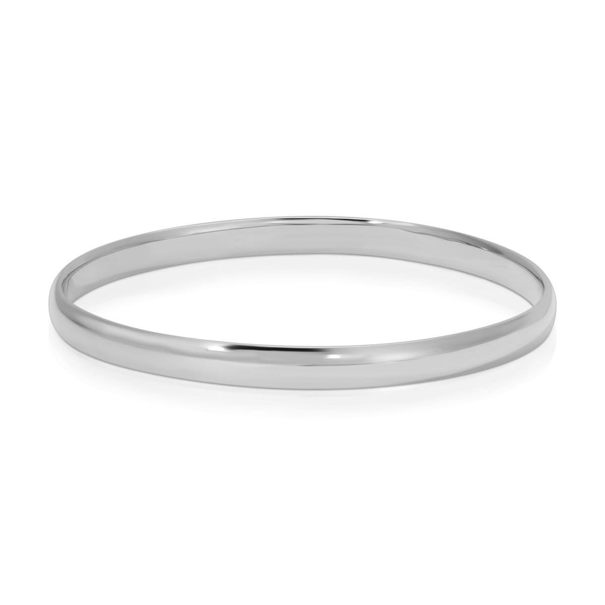 A sterling silver For Keeps Bangle on a white background. 
