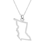 A British Columbia pendant necklace in sterling silver on a white background. 