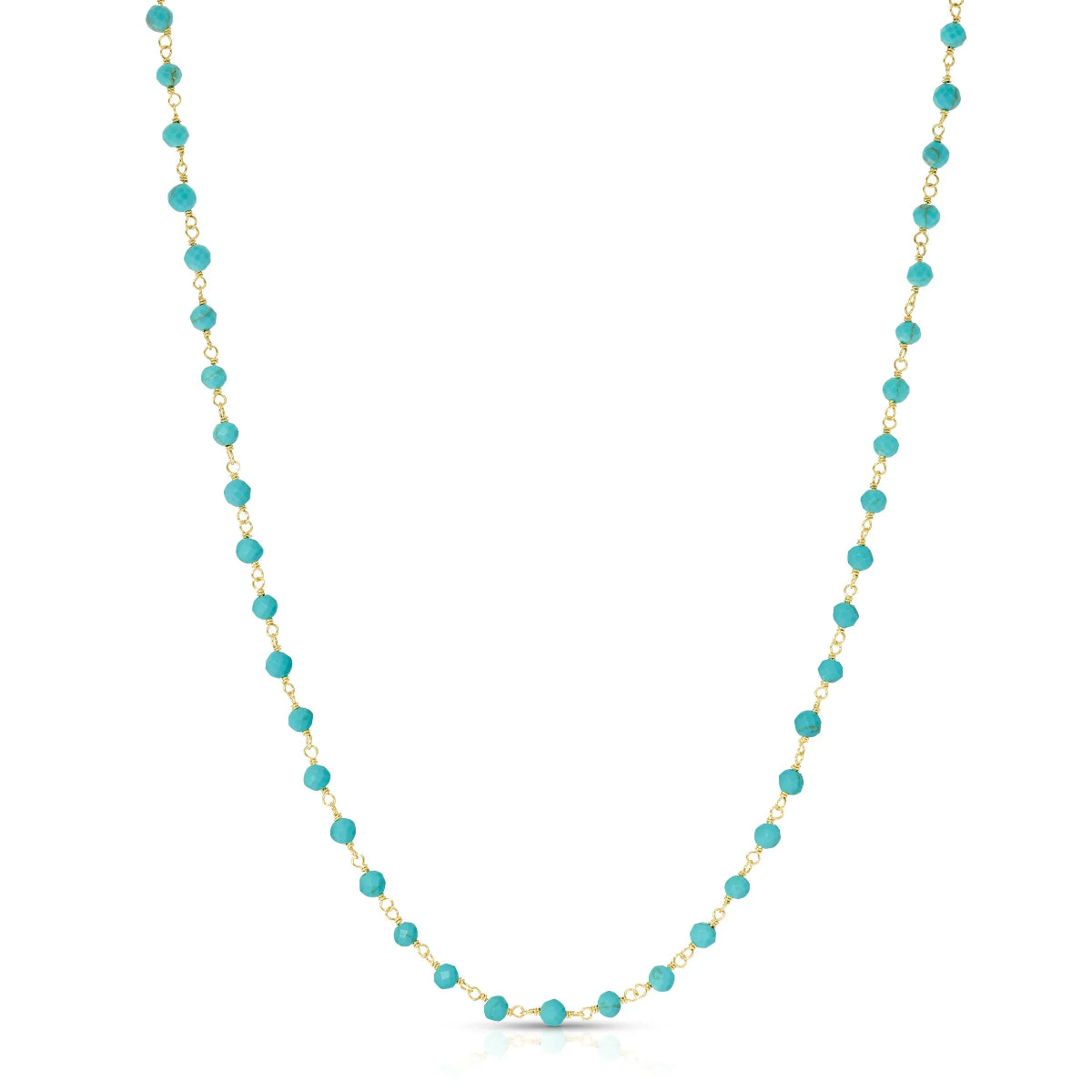 The Bluebell Bouquet Necklace on a white background. 