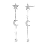 A pair of Luna Spritz Earring in white gold on a white background. 