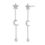 A pair of Luna Spritz Earring in white gold on a white background. 