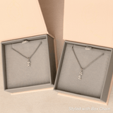 white gold vertical name necklace box chain