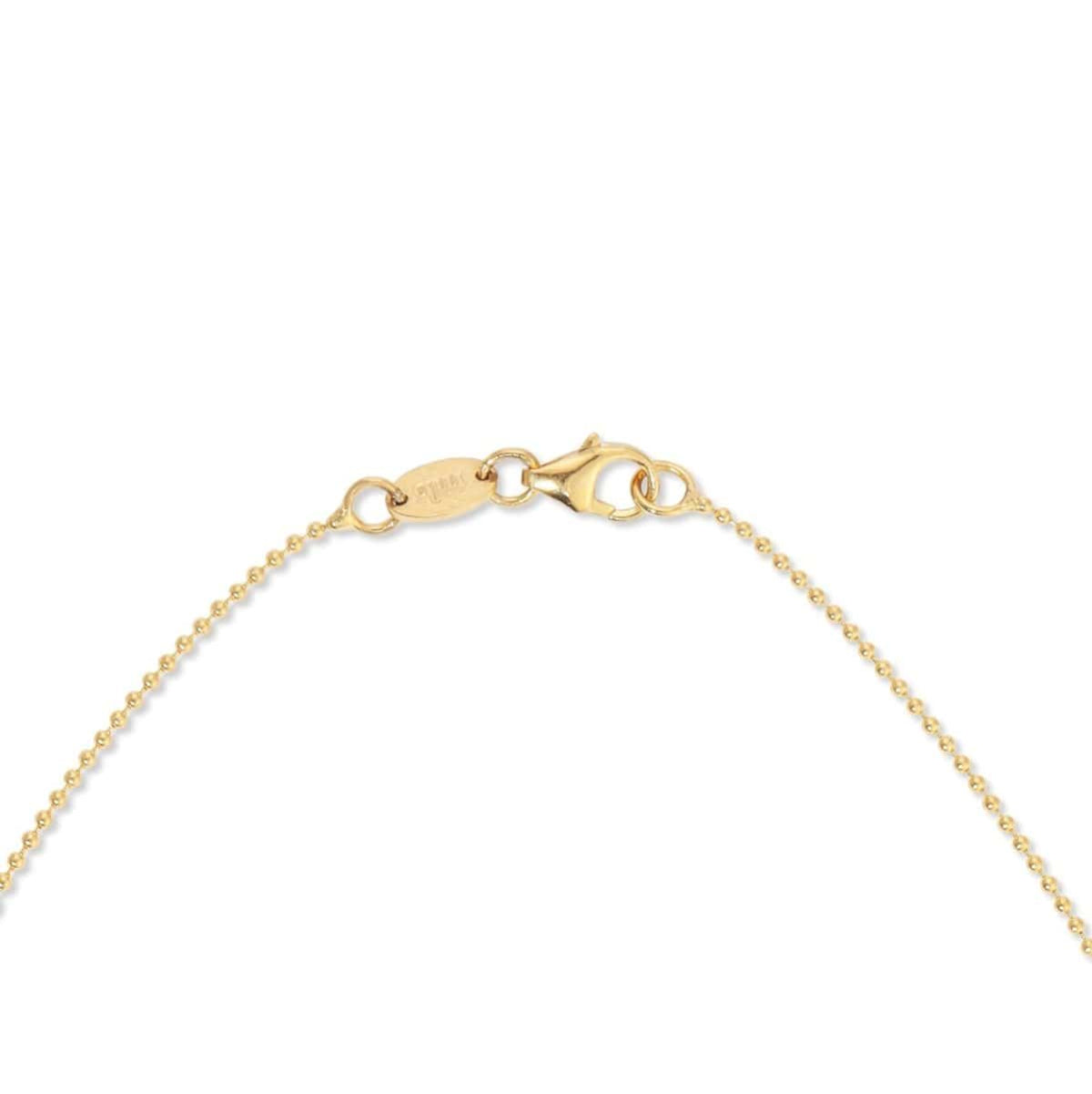 The back of a yellow gold Classic Bead Chain on a white background.