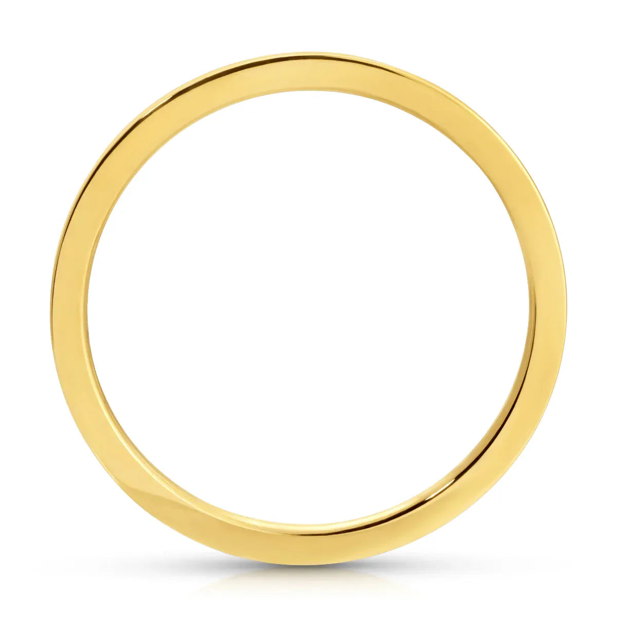 A Flat Ring in yellow gold on a white background. 
