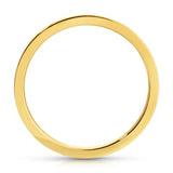 A Flat Ring in yellow gold on a white background. 