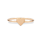 A Heartfelt Ring in rose gold on a white background. 
