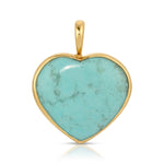 A Turquoise Heart Charm on a white background.