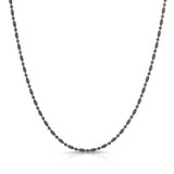 A Black Rhodium Antique Bead Chain on a white background. 