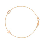 A rose gold Custom Gold Bracelet - 2 Letters (a letter B and a star charm) on a white background. 
