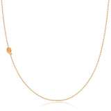 A rose gold 14k Gold Asymmetrical Charm Necklace - Angel Wing with a bead chain on a white background. 
