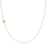 A rose gold 14k Gold Asymmetrical Charm Necklace - Angel Wing with a cable chain on a white background. 