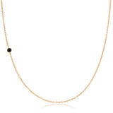 A rose gold 14K Gold Asymmetrical Birthstone Necklace - Onyx (August) on a white background. 