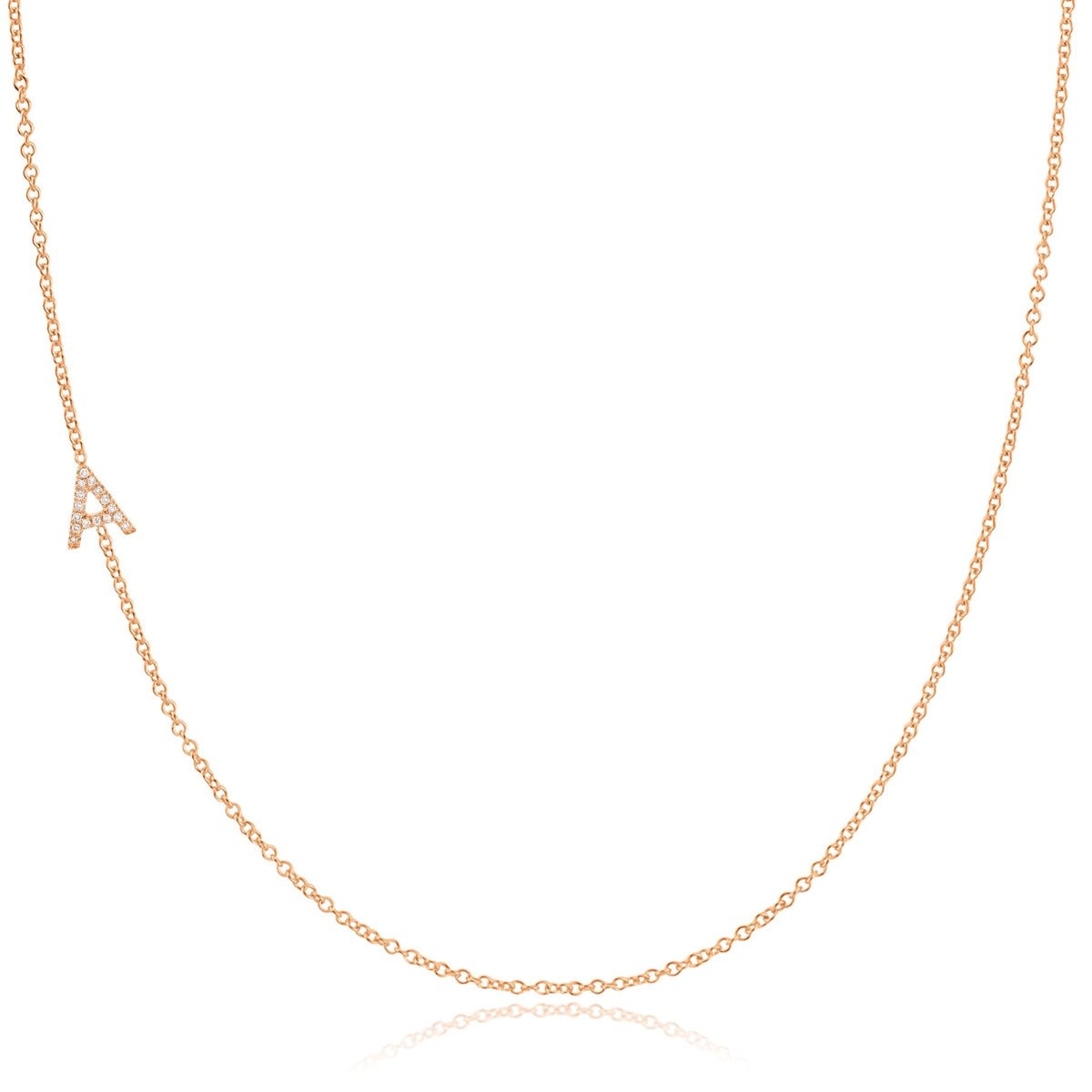 14K GOLD ASYMMETRICAL LETTER NECKLACE - A - MayaBrennerUK