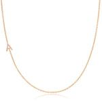14K GOLD ASYMMETRICAL LETTER NECKLACE - A - MayaBrennerUK