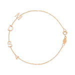 A rose gold Custom Gold Bracelet – 4 Letters with the letters M, D and S and the number 4 on a white background.