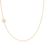 A rose gold 14k Gold Asymmetrical Charm Necklace - Recovery with a cable chain on a white background. 
