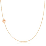A rose gold 14k Gold Asymmetrical Charm Necklace - Paw with a cable chain on a white background. 
