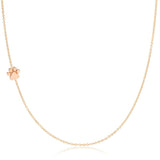A rose gold 14k Gold Asymmetrical Charm Necklace - Paw with a cable chain on a white background. 