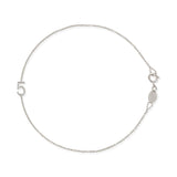 A white gold Custom Gold Bracelet - 1 Letter with the number 5 on a white background. 
