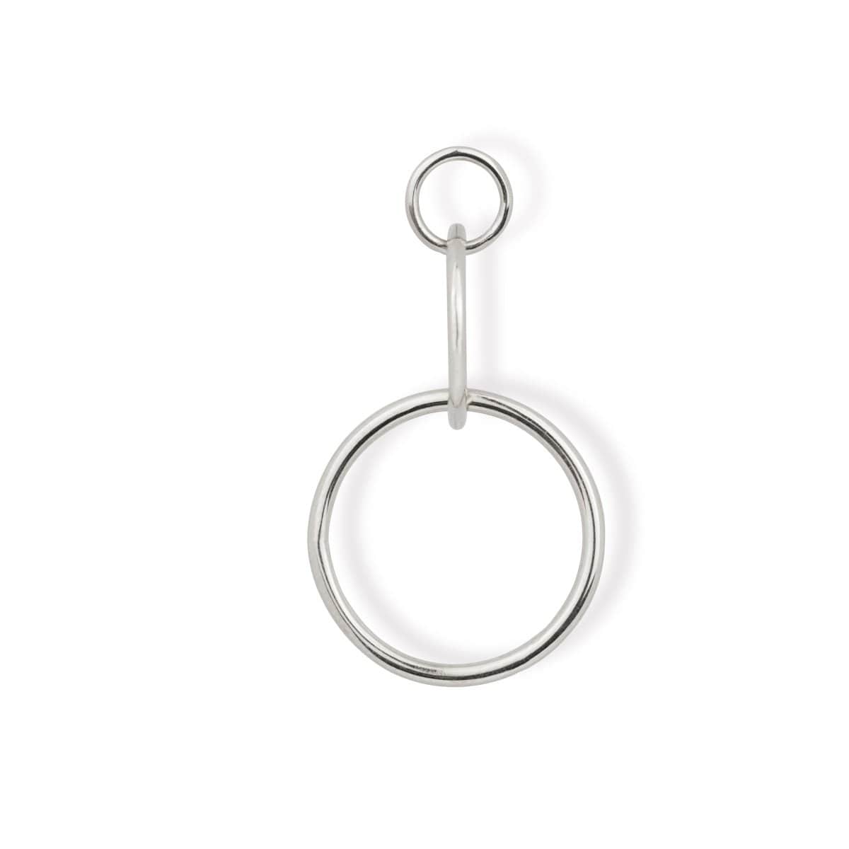 A Cascading Open Eclipse Earring in white gold on a white background. 