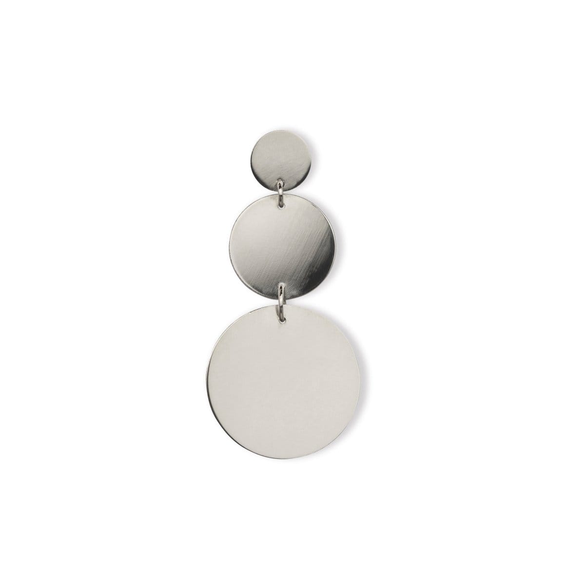 A Cascading Solid Eclipse Earring in white gold on a white background. 