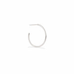 A Crescent Hoop / Small in white gold on a white background.
