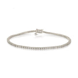 A Down the Line Bracelet in white gold on a white background. 