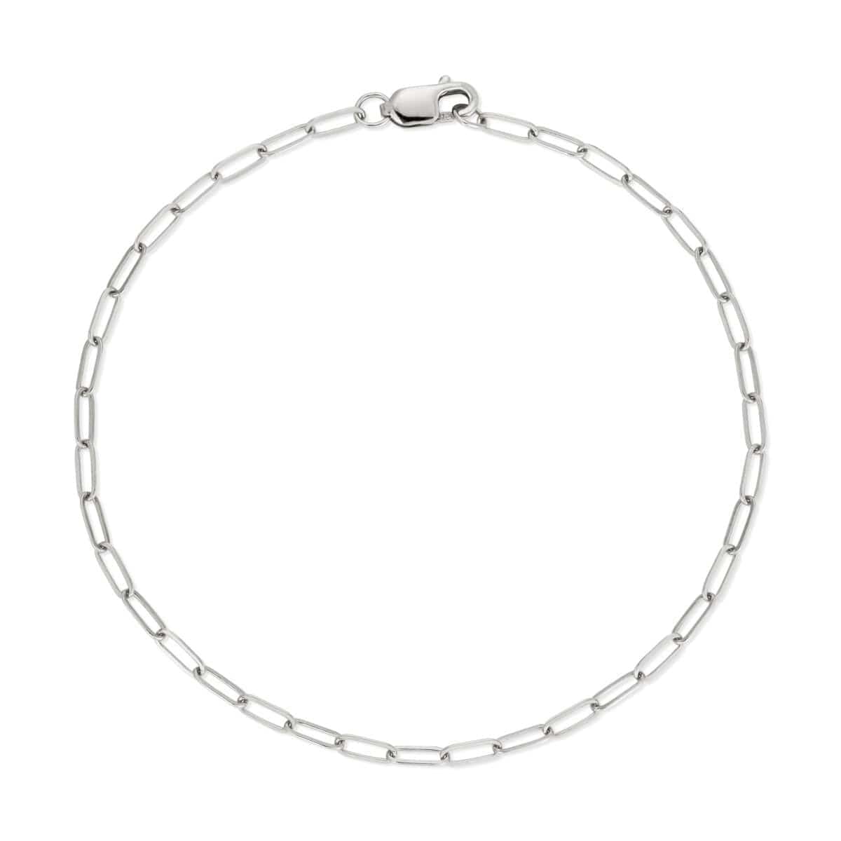 A white gold Element Short Link Bracelet on a white background. 