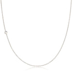 A white gold 14K Gold Asymmetrical Birthstone Necklace - Moonstone (June) on a white background. 