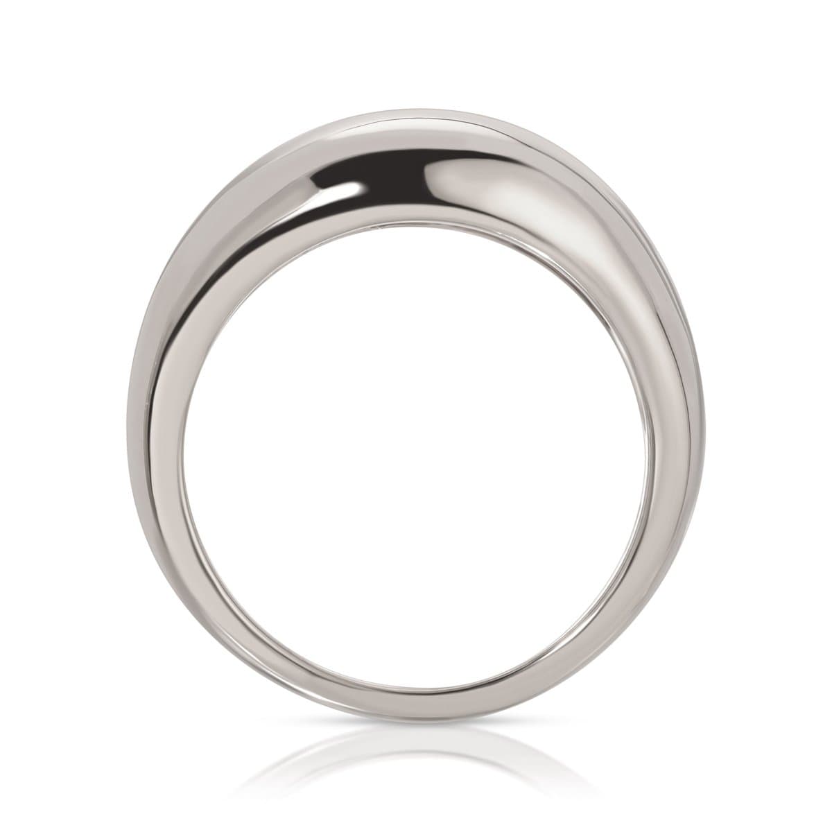 A Paris Ring in white gold on a white background. 
