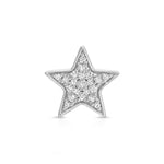 A Pavé Charm Stud - Star in white gold on a white background.